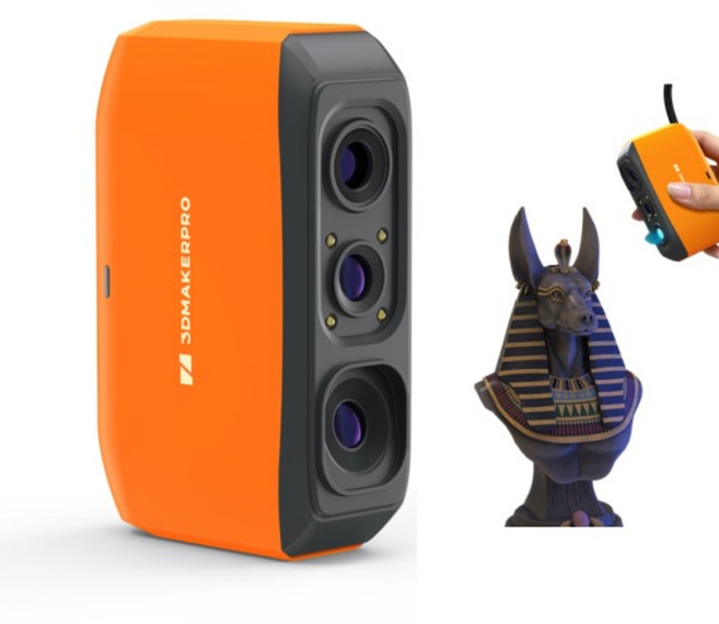 3DMakerpro FOX 3D 스캐너 0.05mm 정확도 AI 추적 자동 정렬 핸드헬드 스캐너 3D 프린팅 DIY 모델링 STEM