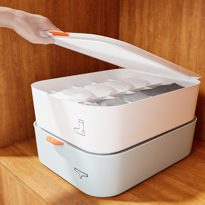 무타공마켓 뚜껑포함 속옷정리함 속옷 정리 서랍장 브래지어 보관함 수납함 양말정리함, 화이트1칸, 1개, 화이트1칸