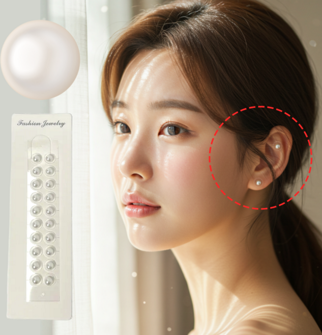 후니데일리 쥬얼리 귀지압패치 화이트 진주_L(4.0mm)_20pcs, 화이트진주, 1개