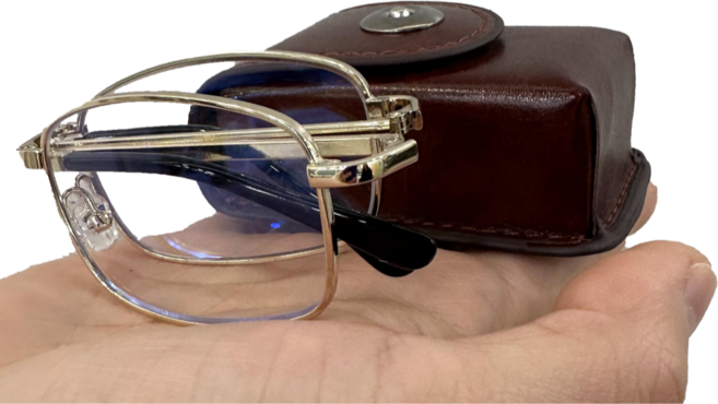 돋보기안경 휴대용 접이식 노안안경 안경테 실버리딩글래스, 골드, 1개