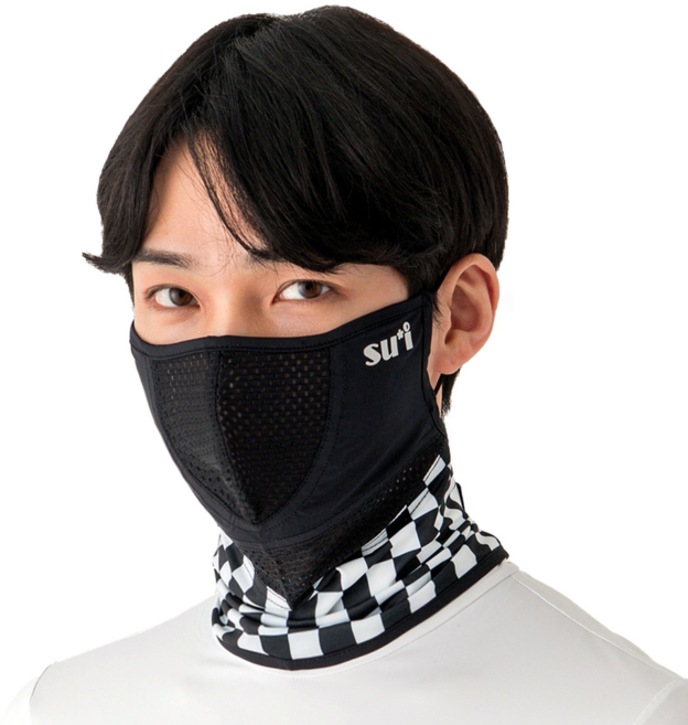 [수이골프 I형] 스포츠 마스크 골프 등산 조깅 바이크, I-1 체스 블랙, 1개