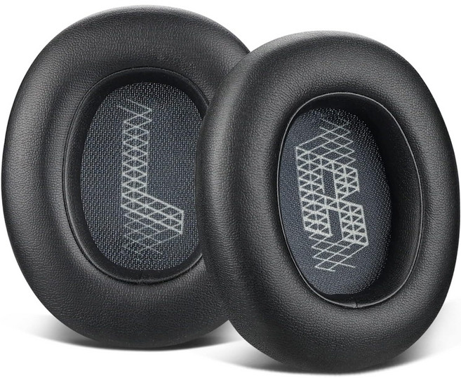 SOULWIT 교체용 이어패드-호환 모델 JBL E65/E65BT/E65BTNC/Live 650/660/770 Duet NC 오버이어 헤드폰 소음 차단 폼 두꺼운 패딩 1쌍, Protein Leather, Black, 1개