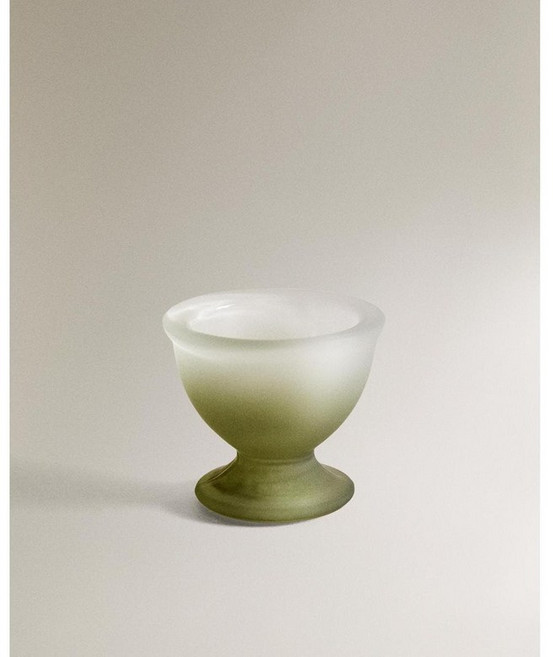 자라홈 브랜드관 그라데이션 유리 에그컵 44239715500 425091, 5 x 5.5 x 4.5 cm, 그린