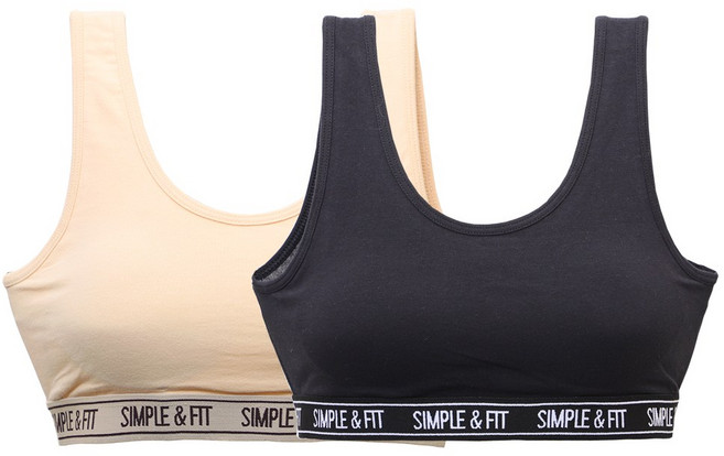 모노토노 내추럴코튼 브라일체형 스포츠브라탑 2매/심리스 무시접봉제