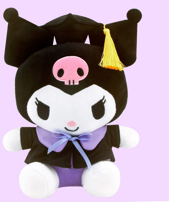 캐릭터 산리오 쿠로미 학사모 중형 인형 25cm 졸업 애착 동물, 1개, 혼합