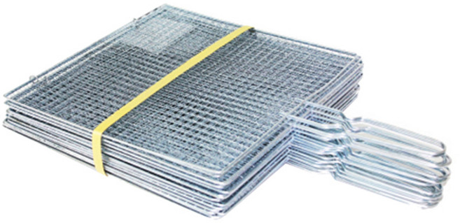 손잡이 석쇠 중 (26x26cm) 10개 스텐 그릴 사각 캠핑 불판 양면 손잡이석쇠 고기 접이식 생선