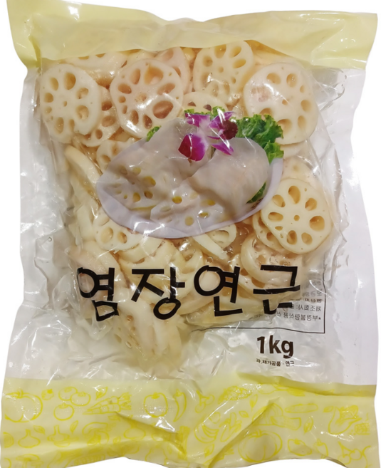 염장 연근 1Kg 연근채 슬라이스 연근조림 세척연근 업소용 대용량, 1개