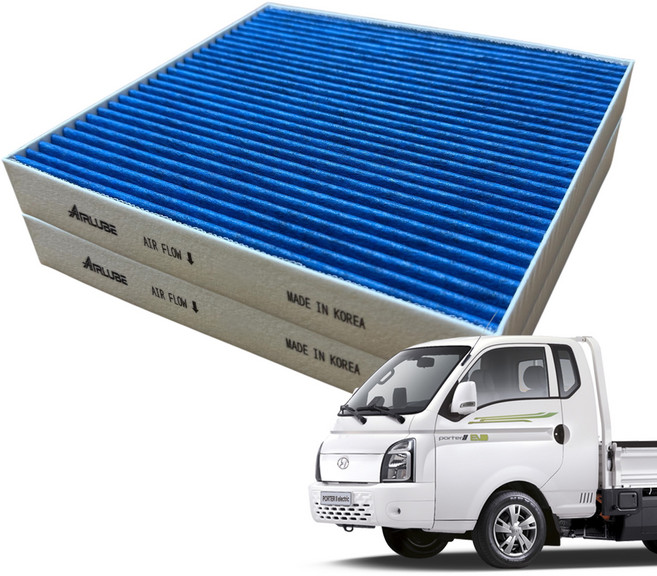 에어루브 블루 E11 PM0.3 프리미엄 활성탄 포터 에어컨 필터, 2개, 포터-2017이전-P152