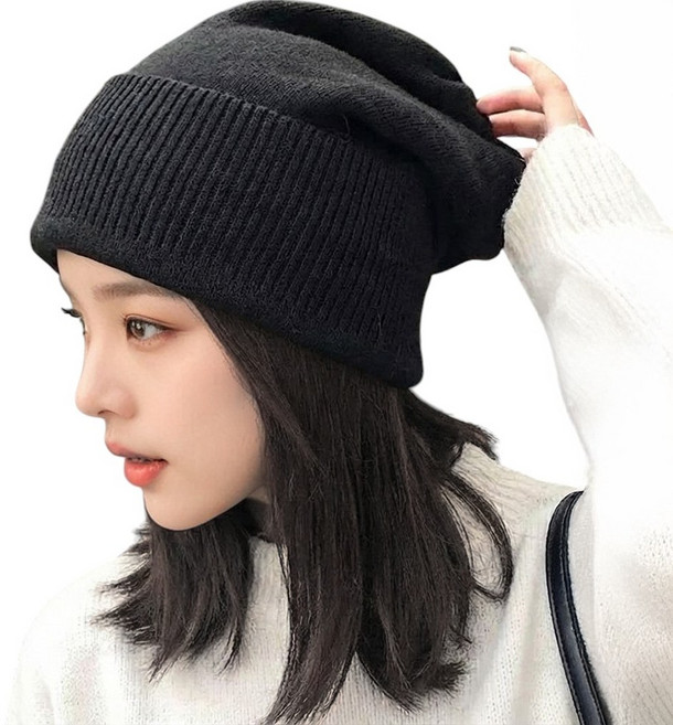 가발위드 비니 모자가발 네츄럴 스트레이트 중단발 일체형 M004, 1개, 네츄럴블랙