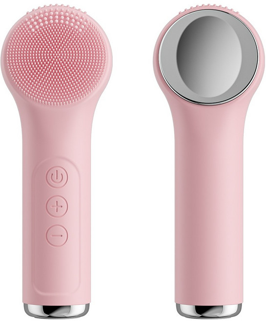 라이프소 고급 실리콘 온열 진동클렌저 3단 강도 온열 조절, 벚꽃 핑크