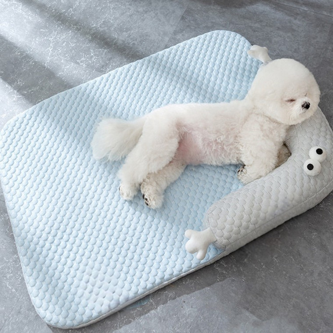 순잠 강아지 목베개 방석, 블루, 1개