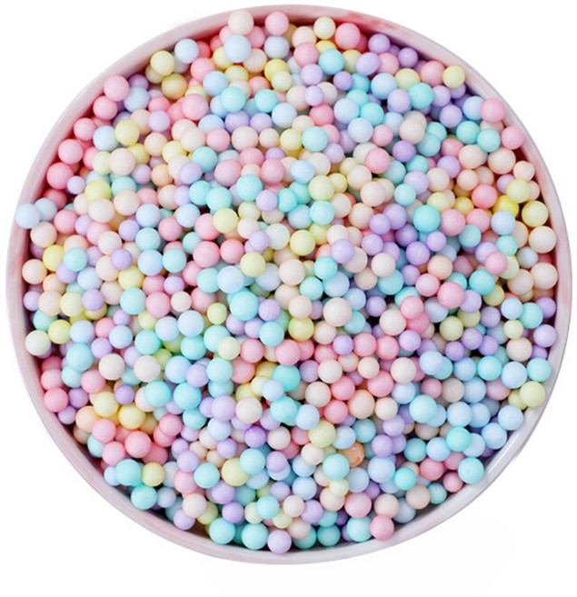 禮盒填充泡沫球：史萊姆裝飾、禮物緩衝、派對裝飾多用途保麗龍球, 馬卡龍色系, 約9±1g, 1個