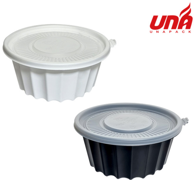 고밀폐 블랙 195파이 탕용기 대 300세트 대한민국 배달용기 1등 유나팩 오늘간데이, 1세트