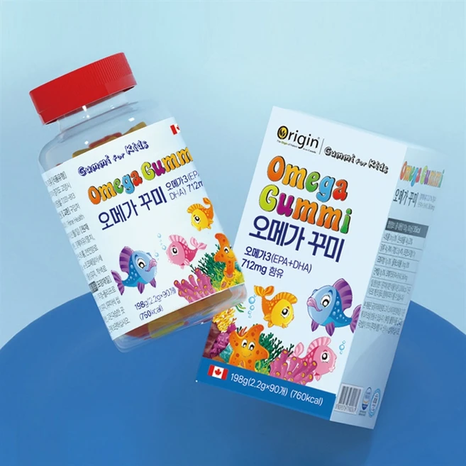 [주신] 오리진 오메가 꾸미 구미 젤리 유아 키즈 어린이 두뇌발달 영양제 오메가3(EPA+DHA) 햠유, 1개, 90정, 90정 - 쿠팡