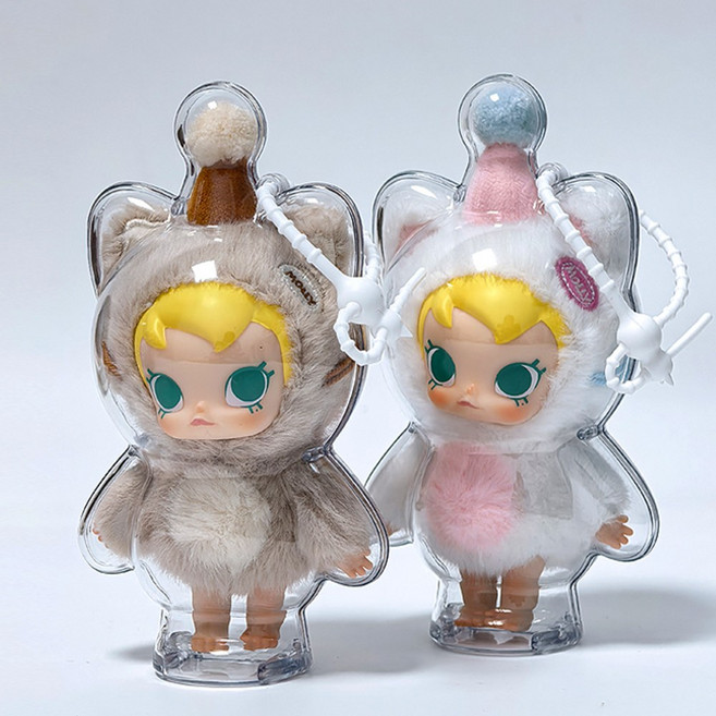 레브v 베이비 몰리 주머니 속 친구들 시리즈 인형 투명 케이스, 1개, 14.5cm