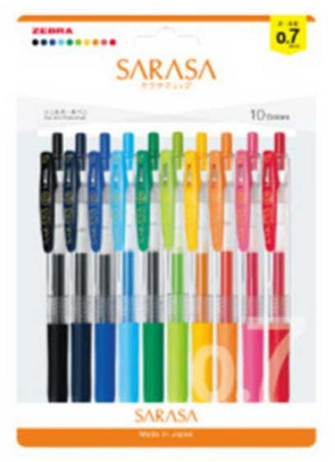 제브라 사라사 클립 펜 10종 세트 0.7mm, 혼합색상, 1세트