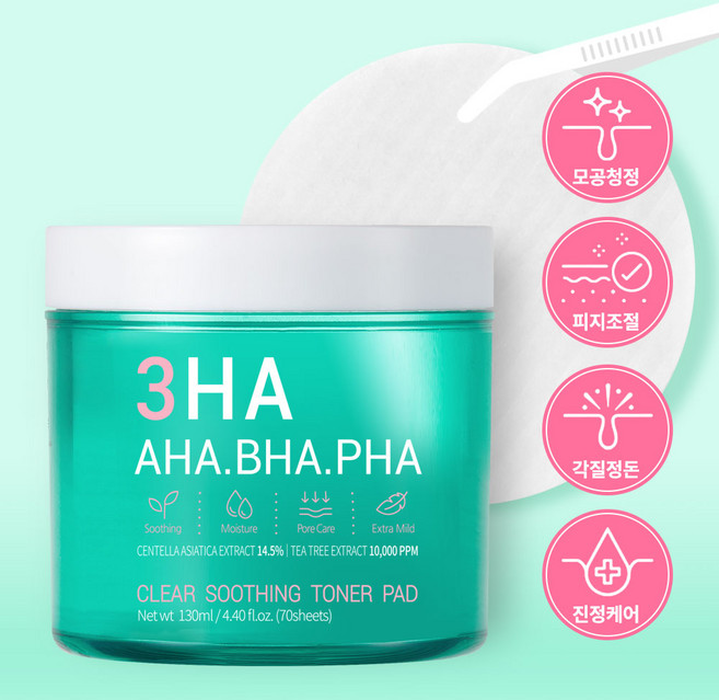 쓰리하 시카 진정 토너패드, 70매입, 1개