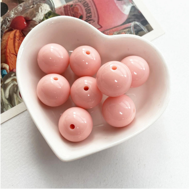 헤세드 11컬러) 18mm 아크릴 파스텔 컬러 구슬 원형구슬 비즈(8개), 피치, 1개