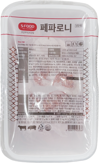 에쓰푸드 페파로니, 1개, 1kg