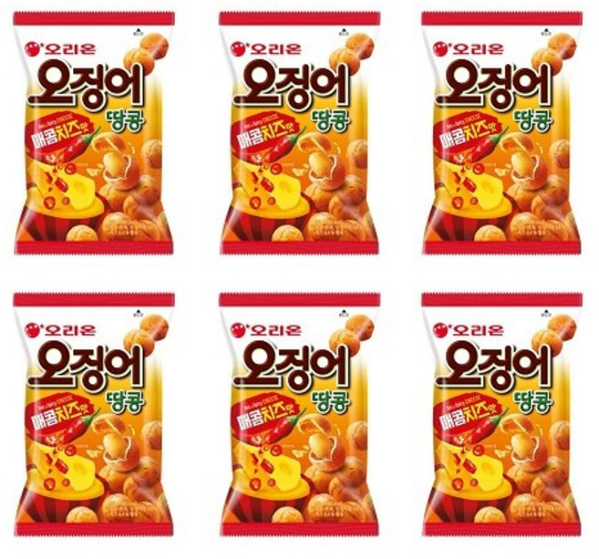 정성들여 제대로 구운 40년 전통의 맛 오징어땅콩 매콤치즈맛 202g 6개