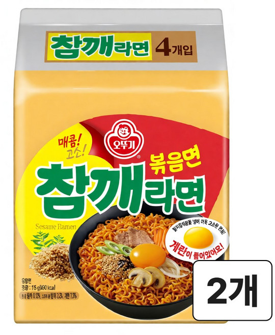 오뚜기 매콤 고소 참깨라면 볶음면 봉지라면, 8개