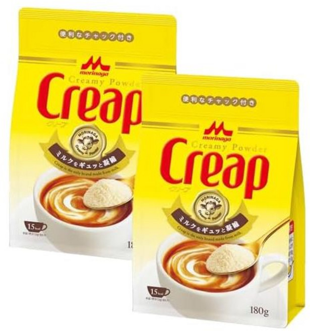 일본 모리나가 크리프 우유 크림 파우더 프림 180g 2팩 516454, 1