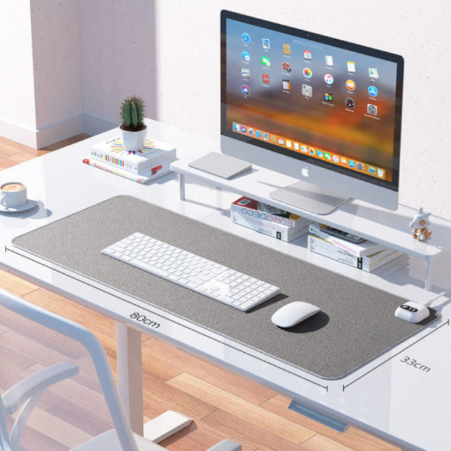 투센스 TOB-300 온열마우스패드 책상온열매트 히팅패드 수족냉증 전기매트 히터존 60*36cm, 1개, 그레이