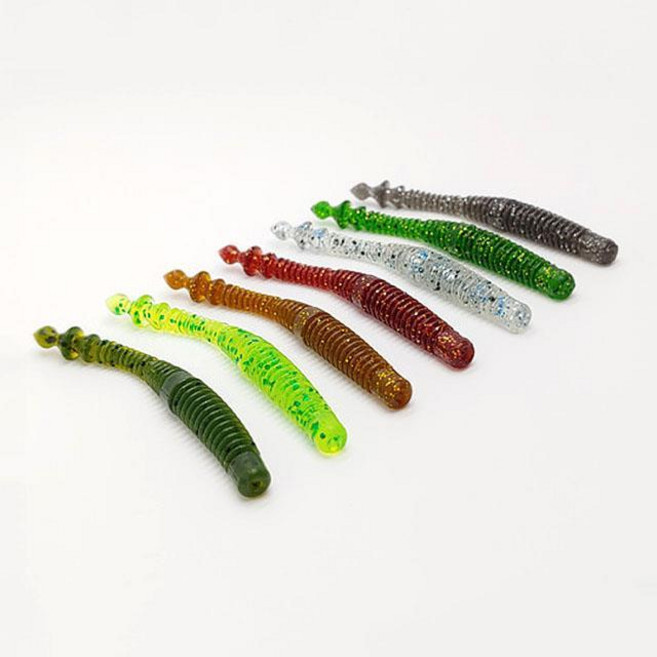 키맨루어 빅브렐라 플로팅 미니 3.5 스트레이트 배스 루어웜, 2 그린 골드, 1개