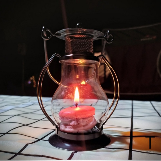 캔들 램프 캠핑용 조명 감성 티라이트 캠핑 램프 블랙