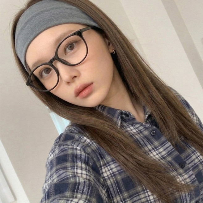 블링살롱 남녀공용 얼굴소멸 오버링 빅사이즈 안경테 라운드 얇은 뿔테