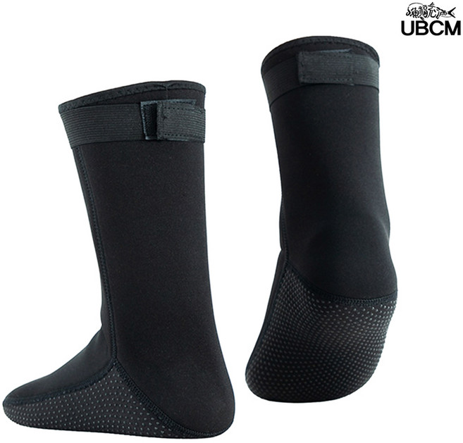 버선양말 보온 장화낚시 겨울 방한 3mm 네오프렌 덧신, 블랙 XXL (280~285)