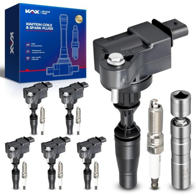 KAX 6개 세트 점화 코일 팩 및 이리듐 플러그 자석 소켓 포함 - 혼다 오디세이 2008-2017 어코드 2008-2012 크로스타우어 2010-2012 아큐라 TL 200, UF830 - 6Pk Coils + 6Pk Plugs