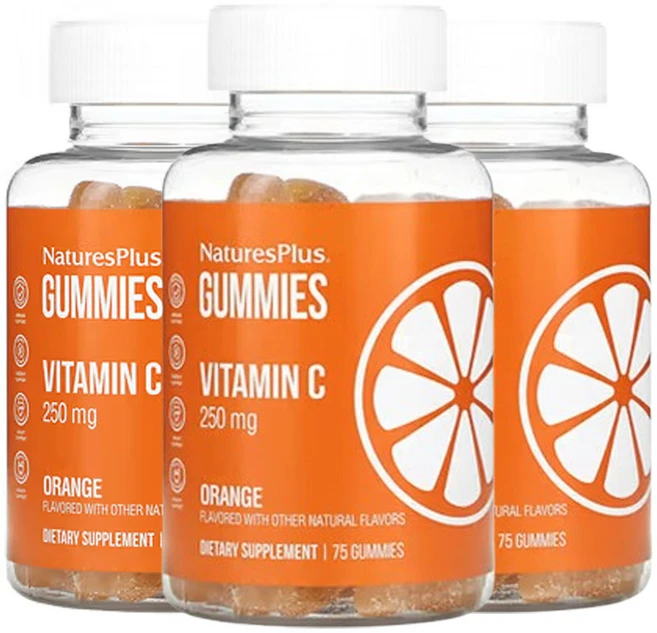 네이쳐스플러스 비타민C 구미젤리 오렌지 맛 125mg 75개, NaturesPlus 네이처스플러스, 비타민 C 구미,, 3개 - 쿠팡