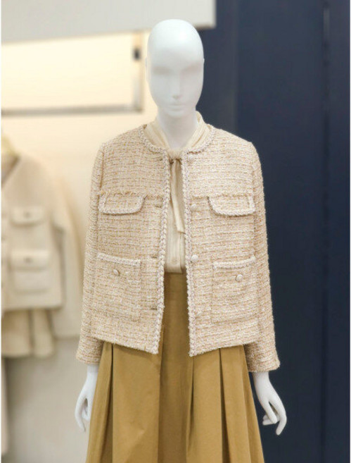 나이스클랍 나이스클랍 테잎장식 트위드 자켓(A251MWJ206)PK_DG