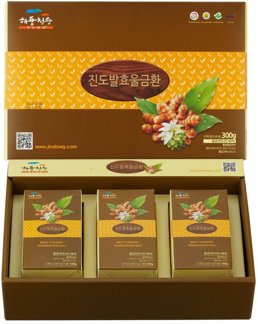 [해풍청송] 진도발효울금환 300g *사은품[과립스틱 10g] / 강황환, 3개