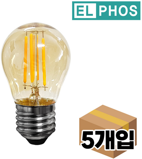필라멘트램프 LED 에디슨 인찌구 전구 G45 3W E26 미니램프 카페전구, 전구색, 5개