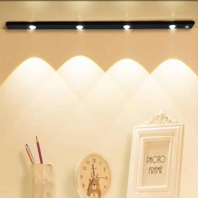 USB충전 무선 LED 센서등(50cm) (블랙), 상세페이지 참조