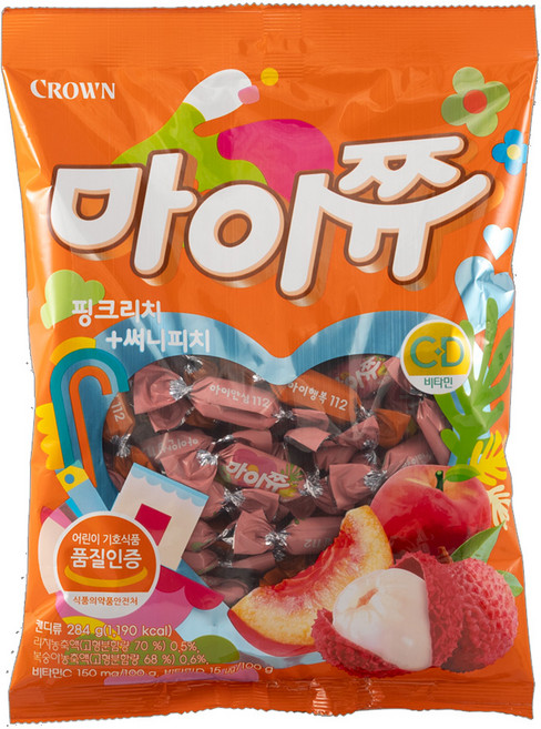 마이쮸필로우(대용량) 핑크리치+써니피치 284g, 3개