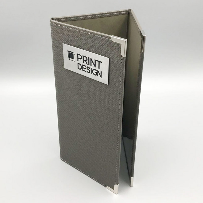 [을지메뉴] 프리미엄 3단 모던메뉴판 병풍형메뉴판 고객맞춤 스텐부식로고제작 디자인 맞춤상담 테이블 카페 식당 투명 필름 부착형 메뉴판, 1개