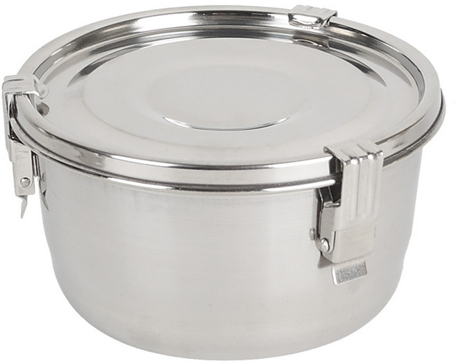 스텐27종 원형 고리찬통 밀폐 반찬통, 4호, 1개