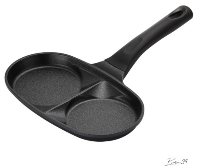 키친플라워 멀티 2구 에그팬 23x13cm 후라이 국산 미니 원형 논스틱 팬케이크