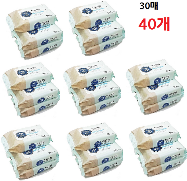 하늘선물 물티슈 30매 40개 휴대용 미니 물티슈, 120g, 30개입