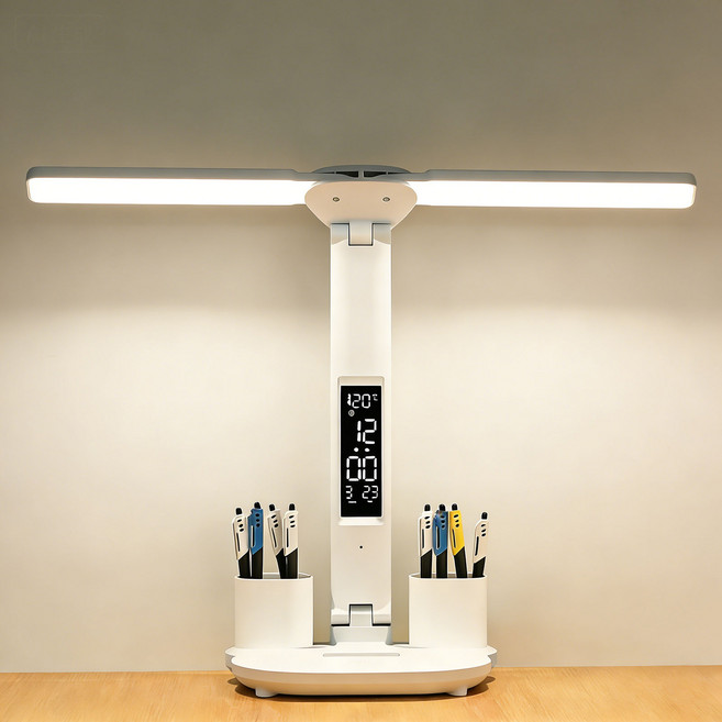 KEMEI USB 포트 블루라이트 차단 LED 스탠드 독서용 책상 조명 눈부심 없는 시력보호, 화이트