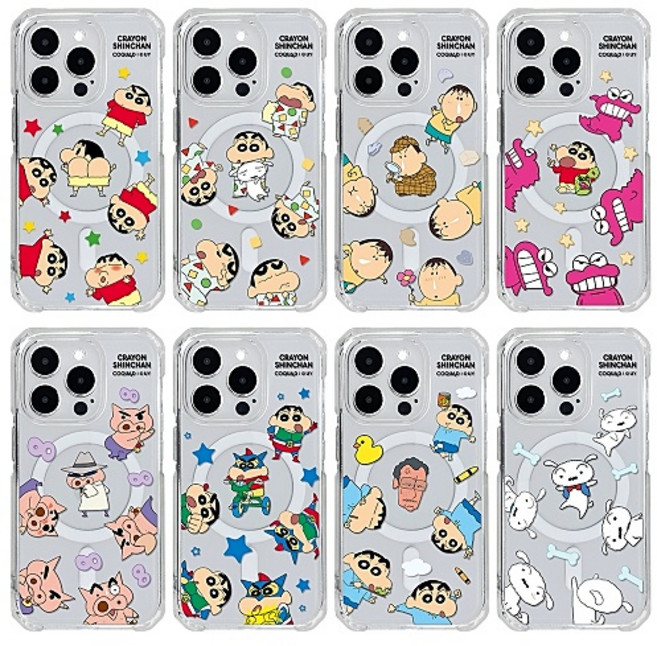 갤럭시S25 S24 S23 울트라 짱구 액션가면 부리부리대마왕 애니메이션 짱구 맥세이프 투명 젤리 스마트폰 케이스