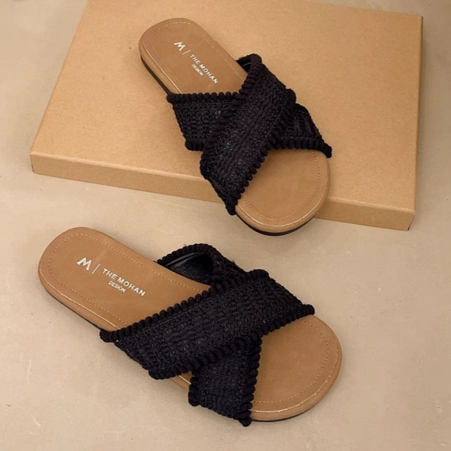 Makone 여성 빈티지 트랜드 슬리퍼 코디 트랜드 비치 플랫 여자플랫슈즈 컴포트 여행용