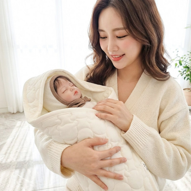 아이레빗 신생아 순면 곰 누빔 겉싸개 가을 겨울 봄 용 겉싸보 이불 아기 출산선물 용품