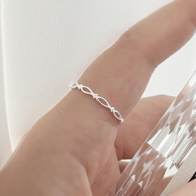 [3컬러] 실버925 순은 행운 물고기 소원 반지