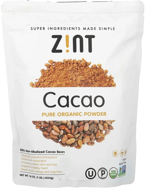 몸관리하세요 겨울입니다 Zint 순수 유기농 카카오 분말 454g(16oz) 특별관리진행, Zint 순수 유기농 카카오 분말 454g16oz - 쿠팡
