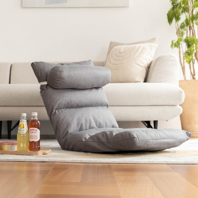 일상곳곳 쿠션 등받이 각도조절 좌식의자, 아이보리