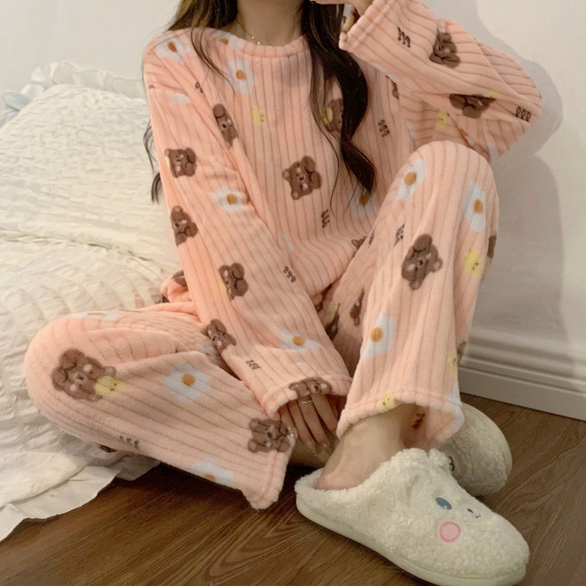 保暖少女家居服 睡衣套裝